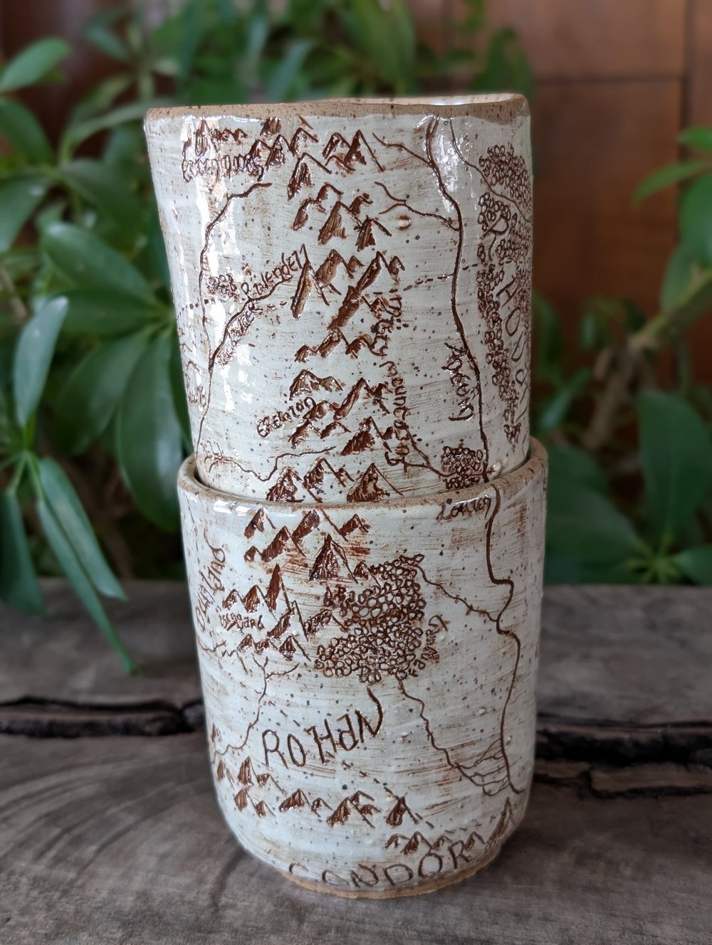 Middle Earth Map Mug Matching Set