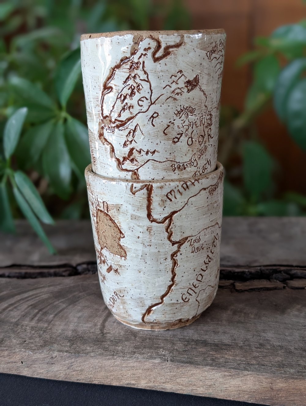 Middle Earth Map Mug Matching Set