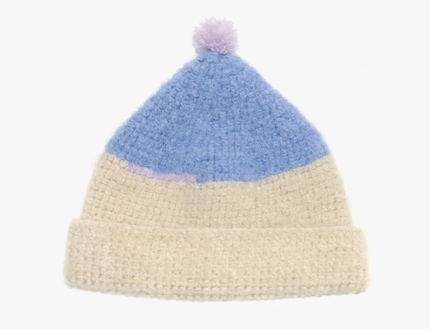 Image of BLUE AND WHITE MOHAIR CAP