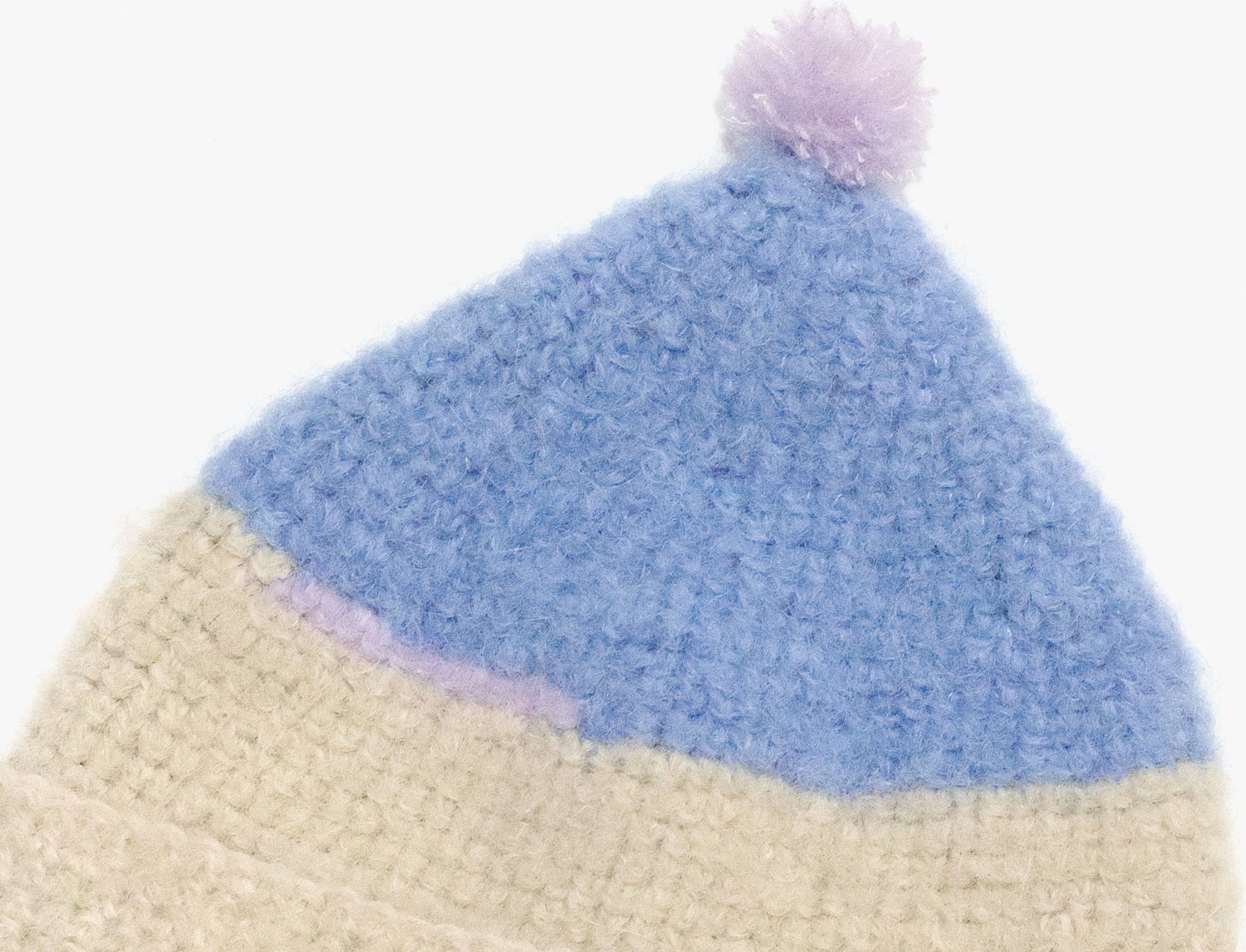 Image of BLUE AND WHITE MOHAIR CAP