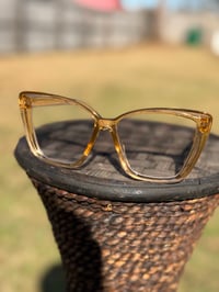 Image 1 of Champagne Semi CatEye Clear Frames