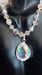 Image of 67 CARAT RARE MYSTIC TOPAZ PENDANT WITH LARGE AND MINIATURE SWAROVSKI CRYSTAL BEADS