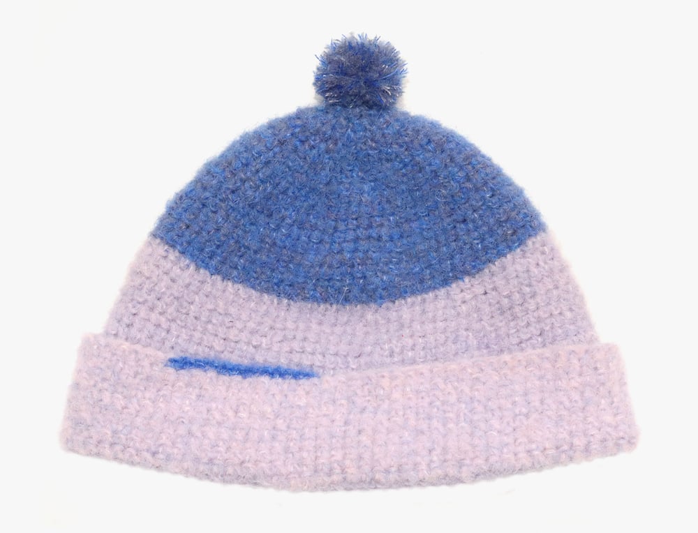 Image of BLUE AND LILA MOHAIR CAP