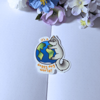 Image 1 of It's A Doggy Dog World Sticker