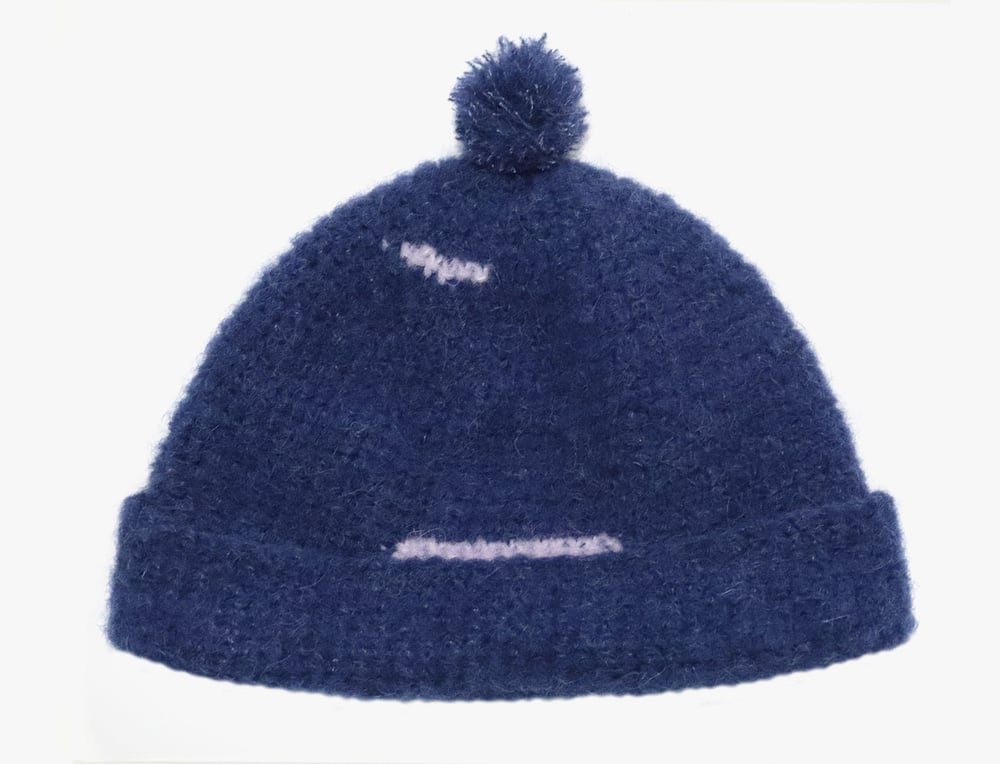 Image of DARK BLUE MOHAIR CAP