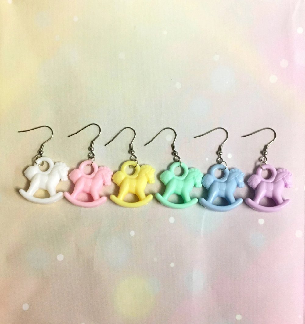 Image of Pastel Rocking Horse Earrings