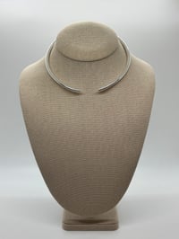 Image 2 of Collared Metal Choker - Silver