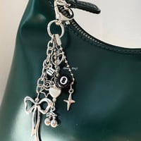 Image 1 of 8 Ball Keychain with Dice, Cherry, Stars, Bow Charms