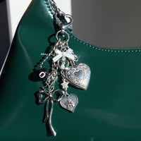 Image 1 of Heart Locket 8 Ball Keychain