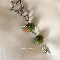 Image 2 of Green Olive Keychain with Gems