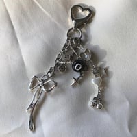 Image 2 of 8 Ball Keychain with Dice, Cherry, Stars, Bow Charms