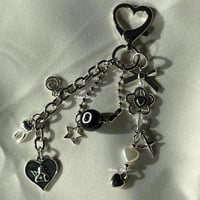 Image 4 of 8 Ball Keychain with Cherub Angel, Hearts, Stars, Bow Charms
