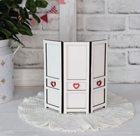 Image 1 of Mini Wood Dressing Screen with Hearts