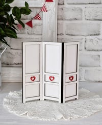 Image 2 of Mini Wood Dressing Screen with Hearts