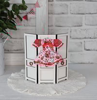 Image 4 of Mini Wood Dressing Screen with Hearts