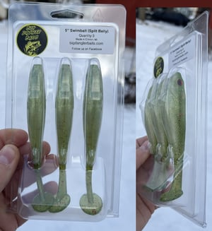 Image of 5" Swimbait Split Belly (3 Pack) Holiday Shimmer Belly