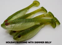Image 1 of 5" Swimbait Split Belly (3 Pack) Holiday Shimmer Belly