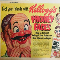 Image 3 of Mario Chef (The Pizza Guy) - Kelloggs Corn Flakes Phoney Faces mask (1954) - cutout