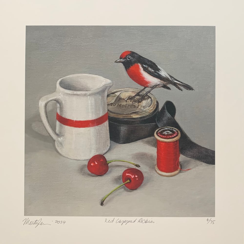 Image of Red-Capped Robin Print