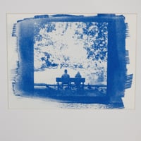 Image 2 of Couple on a Bench Cyanotype Print