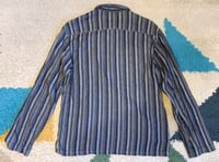 Image 6 of Graph Zero  indigo striped cotton pullover shirt, size L (fits M/L)