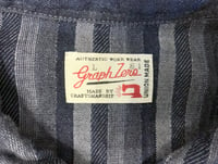 Image 3 of Graph Zero  indigo striped cotton pullover shirt, size L (fits M/L)