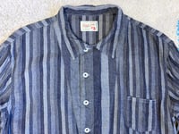 Image 2 of Graph Zero  indigo striped cotton pullover shirt, size L (fits M/L)