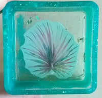 Image 1 of Sparkly translucent teal resin jewelry dish 