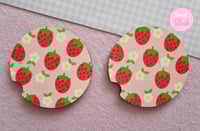 Image 1 of Kawaii Strawberries and Flowers Car Coasters