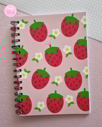 Image 1 of Kawaii Strawberries and Flowers Notebook