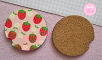 Image 2 of Kawaii Strawberries and Flowers Car Coasters