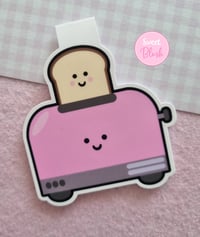 Image 1 of Kawaii Pink Toaster with Toast Magnetic Bookmark