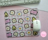 Image 1 of Kawaii Avocado, Egg, Toast,and Toaster Mousepad