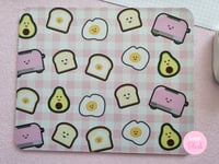 Image 2 of Kawaii Avocado, Egg, Toast,and Toaster Mousepad