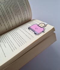 Image 3 of Kawaii Pink Toaster with Toast Magnetic Bookmark