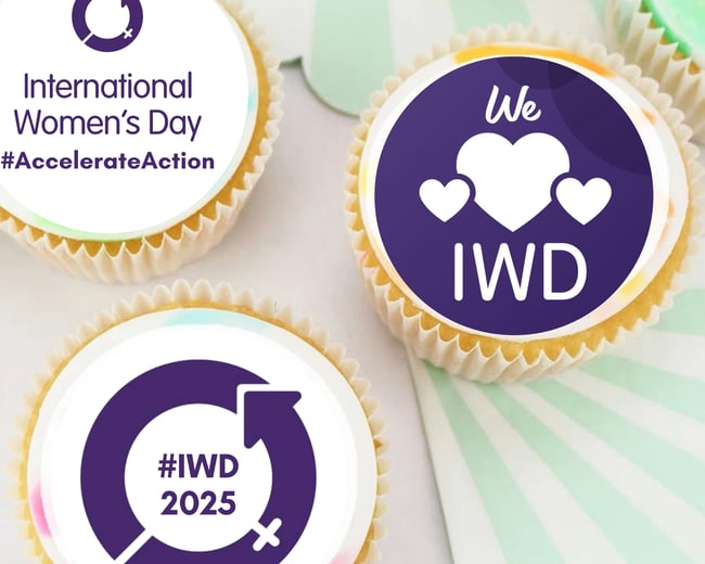 International Woman's Day #Accelerate Action Theme Toppers / Cupcake Cookie Cake Edible Toppers 