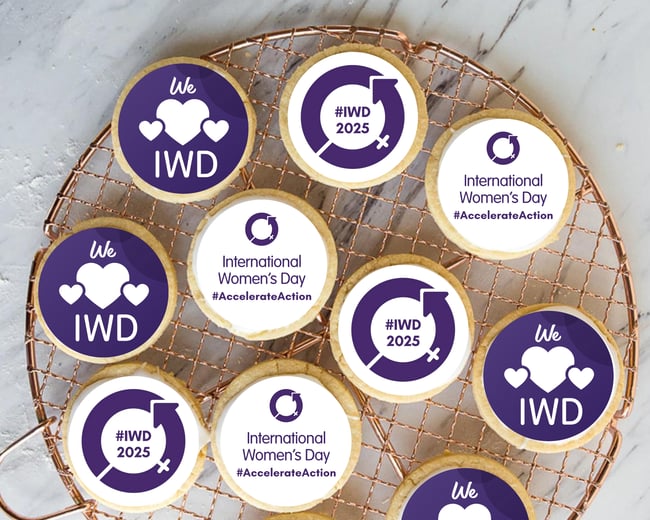 International Woman's Day #Accelerate Action Theme Toppers / Cupcake Cookie Cake Edible Toppers 