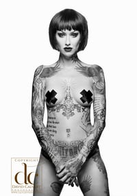 Shelly d'Inferno - Tattooed Alternative Model, Fine Art Giclee Print 