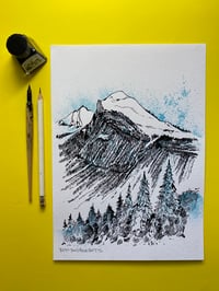 Image 1 of Ink original of Morzine, Teal 1