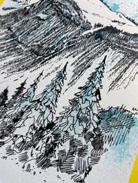 Image 4 of Ink original of Morzine, Teal 1