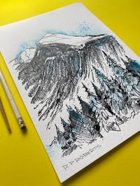 Image 3 of Ink original of Morzine, Teal 2