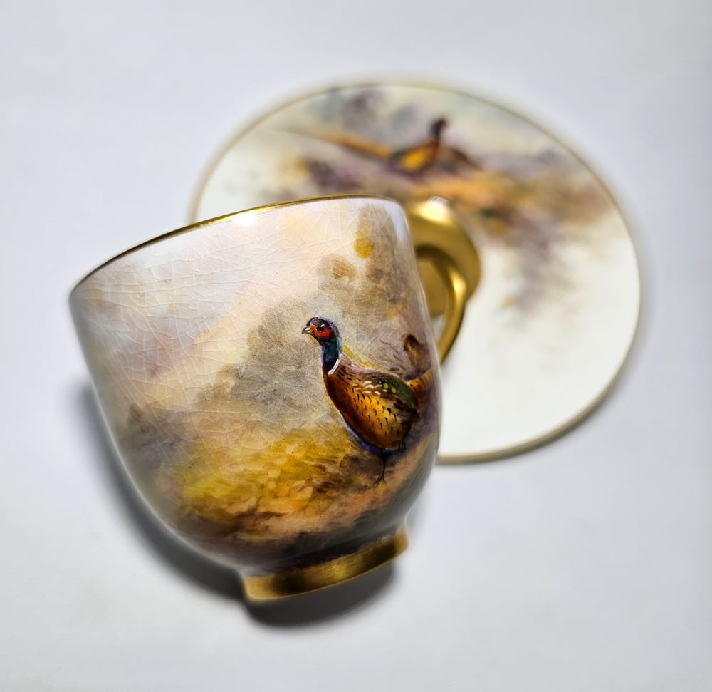 Image of Royal Worcester Coffee Cup and Saucer – Stinton #1