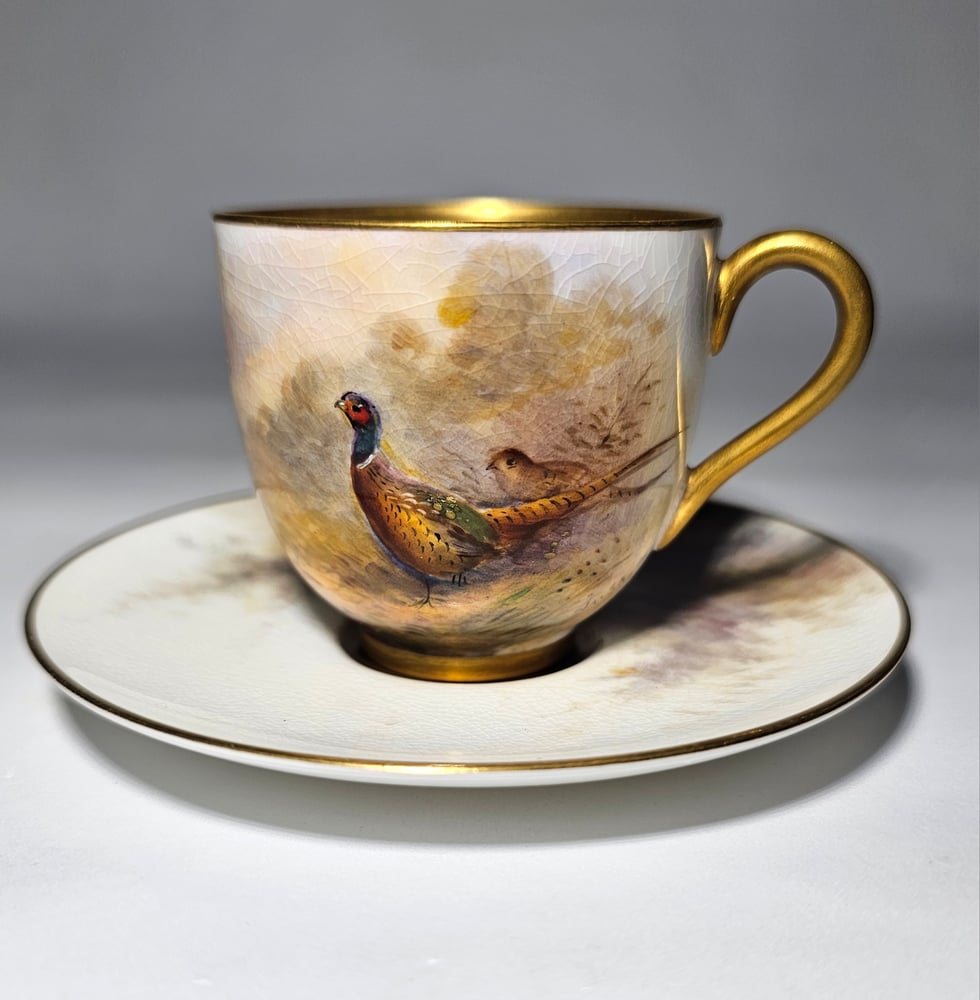 Image of Royal Worcester Coffee Cup and Saucer – Stinton #1