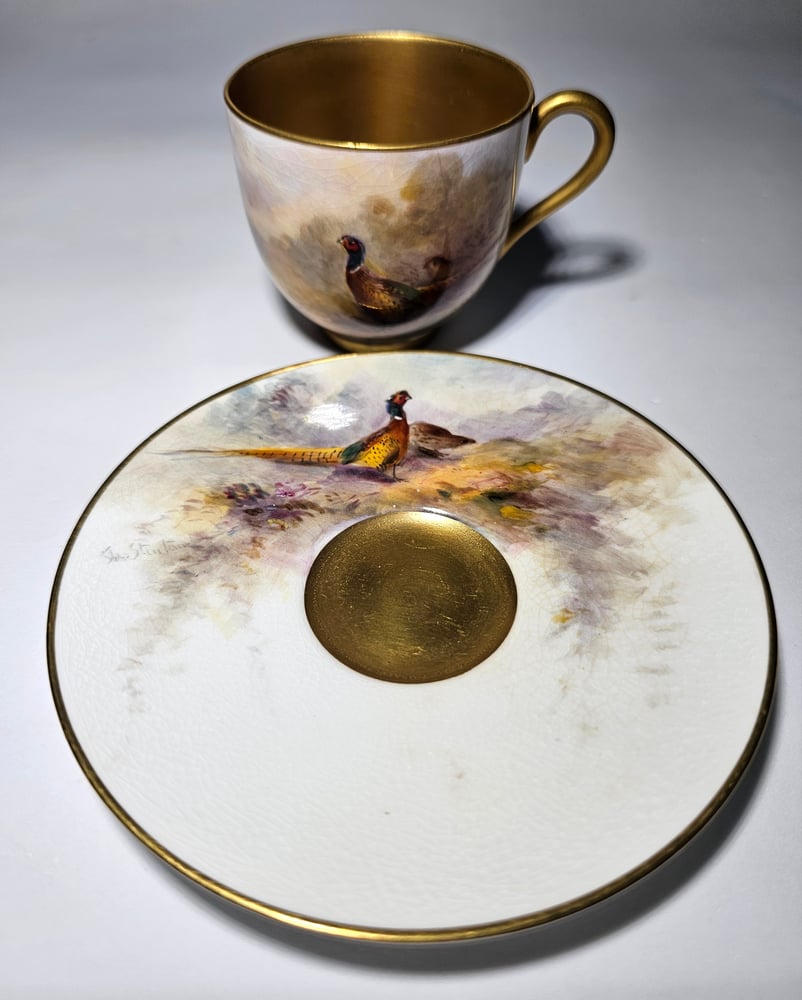 Image of Royal Worcester Coffee Cup and Saucer – Stinton #1