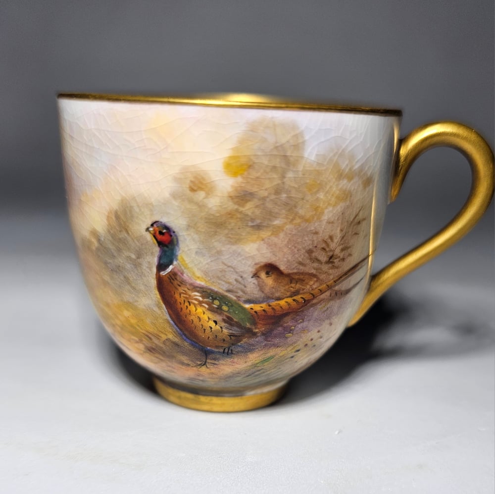 Image of Royal Worcester Coffee Cup and Saucer – Stinton #1