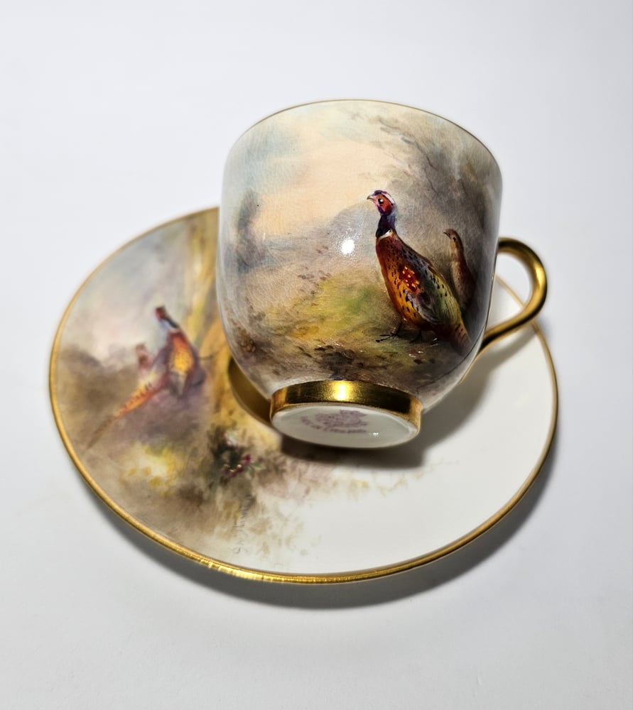 Image of Royal Worcester Coffee Cup and Saucer – Stinton #2