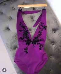 Image 1 of Purple Sequin Floral Swimsuit 