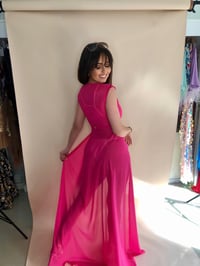 Image 2 of Hot Pink Chiffon Cover Up 
