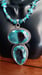 Image of 2.25 INCH AQUAMARINE PENDANT WITH TURQUOISE AND AQUAMARINE GEMSTONE CHIPS