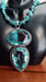 Image of 2.25 INCH AQUAMARINE PENDANT WITH TURQUOISE AND AQUAMARINE GEMSTONE CHIPS